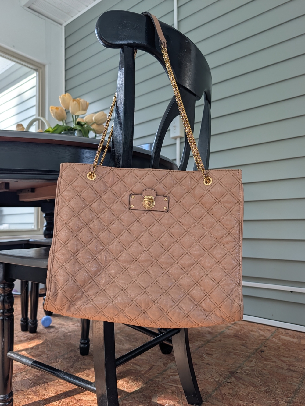 Marc Jacobs Quilted Sandy Leather Chain-Handle Tote Bag